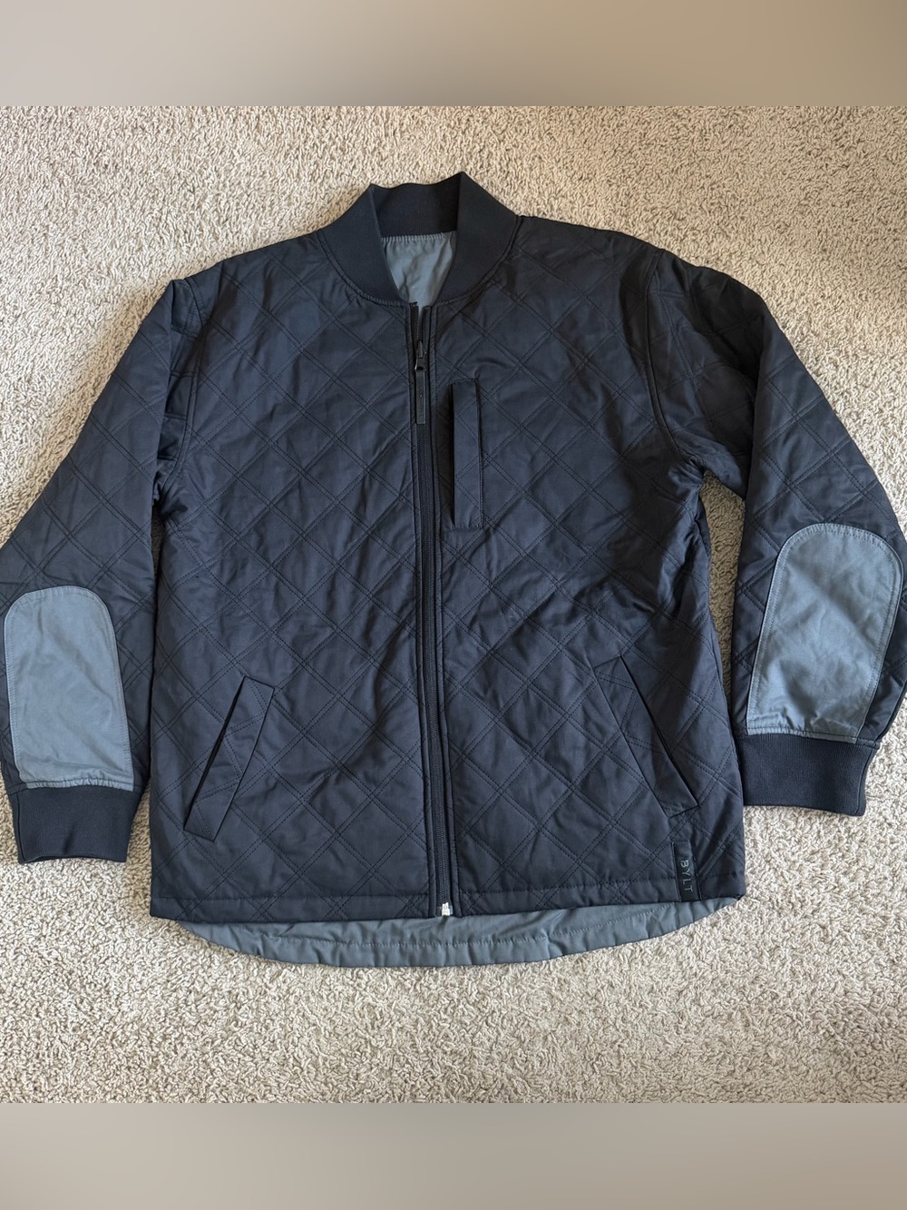 BYLT Quilted Hi Lo Reversible Bomber Jacket